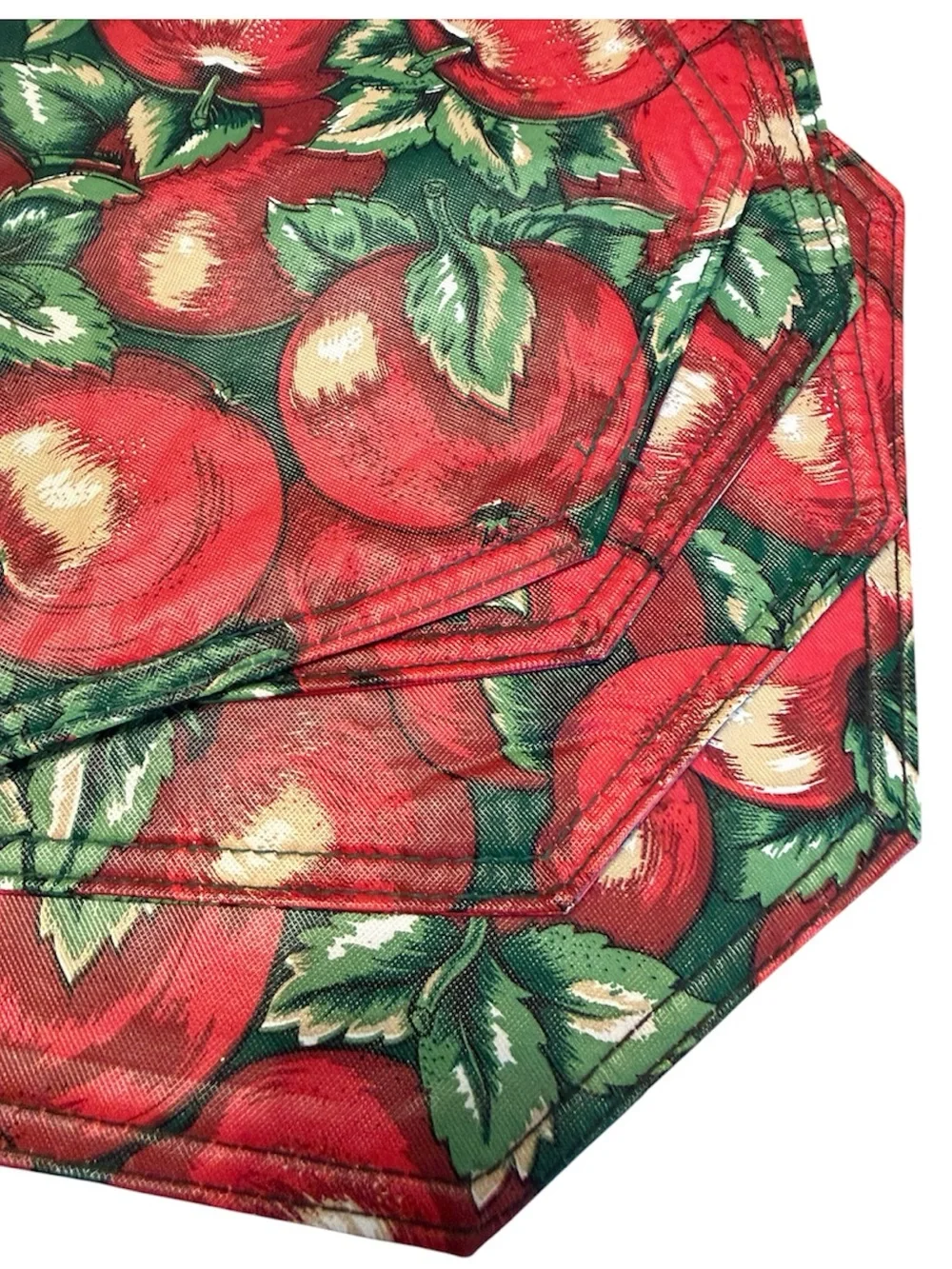 Four Vintage Placemats Corelle Coordinates Farm Fresh Apple Reversible Padded